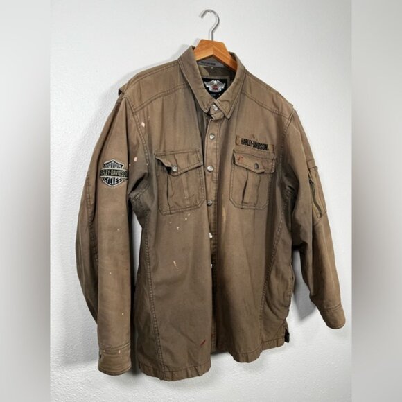 Harley-Davidson Men's Olive Military style Jacket size XL - Picture 2 of 9